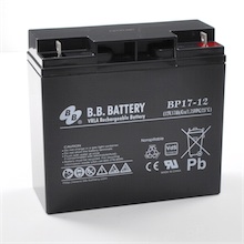 12V 17Ah Akku, AGM Bleiakku, B.B. Battery BP17-12, VdS, 181x76x166 (lxbxh), Pol B1 (M5 Schraube und Mutter)