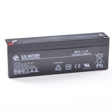 12V 2.3Ah Akku, AGM Bleiakku, B.B. Battery BP2.3-12, VdS, 178x34x60 (lxbxh), Pol T1 Faston 187 (4,75 mm)