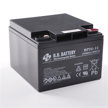 12V 26Ah Akku, AGM Bleiakku, B.B. Battery BP26-12, VdS, 175x166x123 (lxbxh), M5 Innengew.