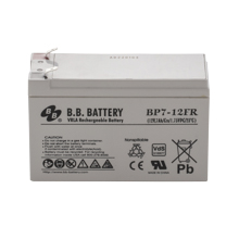 12V 7Ah Akku, AGM Bleiakku, B.B. Battery BP7-12FR, VdS, schwer entflammbar, ersetzt u. a. Panasonic LC-V127R2PG1