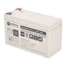 12V 7.2Ah Akku, Zyklentyp, AGM Bleiakku, battery-direct, 151x65x93 (lxbxh), Pol T2 Faston 250 (6,3mm)