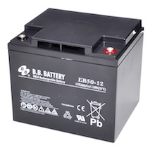 12V 50Ah Akku, AGM Bleiakku, B.B. Battery EB50-12, 197x165x171 (lxbxh), M6 Innengew.