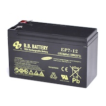 12V 7Ah Akku, AGM Bleiakku, B.B. Battery EP7-12, 151x65x93 (lxbxh), Pol T2 Faston 250 (6,3 mm)