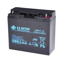 12V 22Ah Akku, AGM Bleiakku, B.B. Battery HR22-12, 181x76x166 (lxbxh), Pol B1 (M5 Schraube und Mutter)