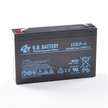 6V 9Ah Akku, AGM Bleiakku, B.B. Battery HR9-6, 151x34x94 (lxbxh), Pol T2 Faston 250 (6,3 mm)