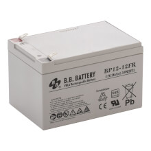 12V 12Ah Akku, AGM Bleiakku, B.B. Battery BP12-12FR, VdS, schwer entflammbar, ersetzt u. a. Panasonic LC-VA1212PG1