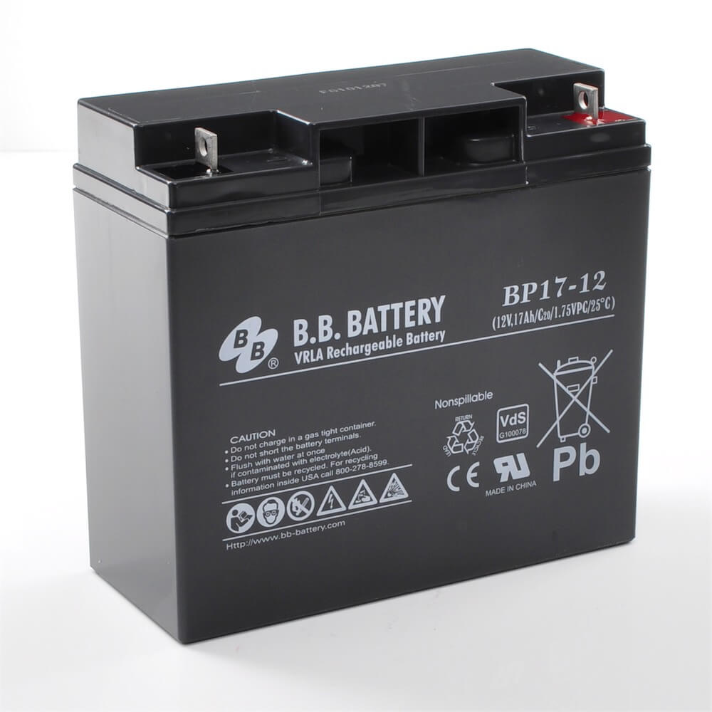 12V 17Ah Akku, AGM Bleiakku, B.B. Battery BP17-12, VdS, 181x76x166