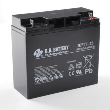 12V 17Ah Akku, AGM Bleiakku, B.B. Battery BP17-12, VdS, 181x76x166 (lxbxh), Pol B1 (M5 Schraube und Mutter)