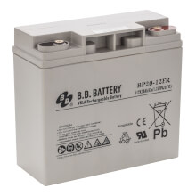 12V 20Ah Akku, AGM Bleiakku, B.B. Battery BP20-12FR, schwer entflammbar, ersetzt u. a. Panasonic LC-P1220AP