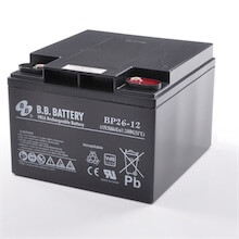 12V 26Ah Akku, AGM Bleiakku, B.B. Battery BP26-12, VdS, 175x166x123 (lxbxh), M5 Innengew.