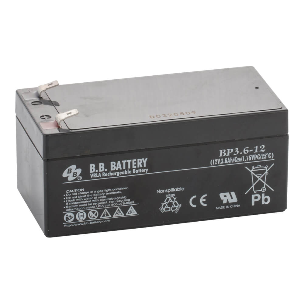 12V 3.6Ah Akku, AGM Bleiakku, B.B. Battery BP3.6-12, 134x67x60 (lxbxh), Pol  T2 Faston