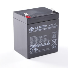 12V 5Ah Akku, AGM Bleiakku, B.B. Battery BP5-12, 90x70x102 (lxbxh), Pol T2 Faston 250 (6,3 mm)