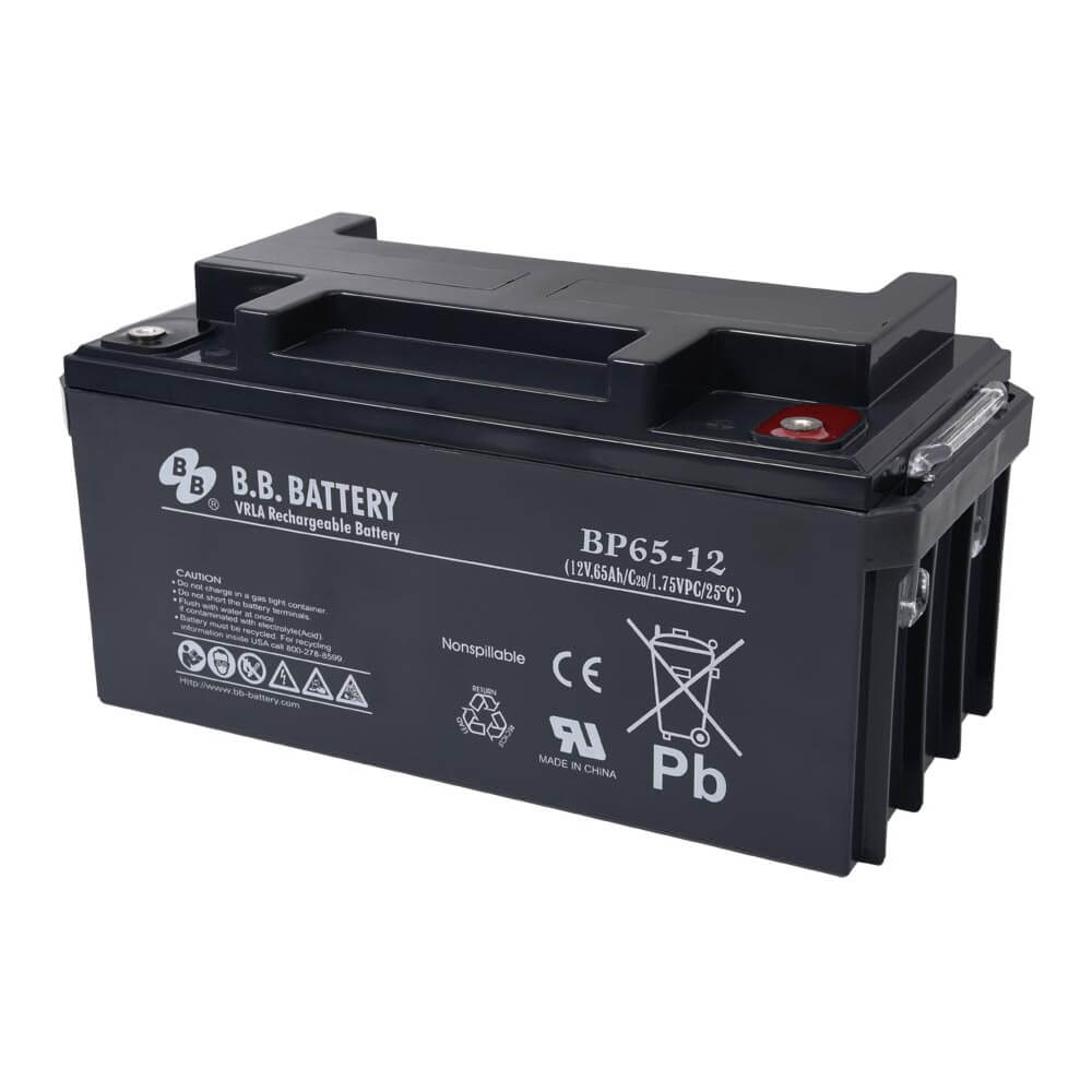 12V 65Ah Akku, AGM Bleiakku, B.B. Battery BP65-12, 350x166x174