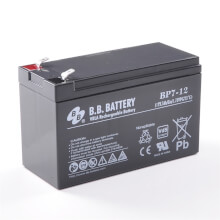 12V 7Ah Akku, AGM Bleiakku, B.B. Battery BP7-12, VdS, 151x65x93 (lxbxh), Pol T2 Faston 250 (6,3 mm)