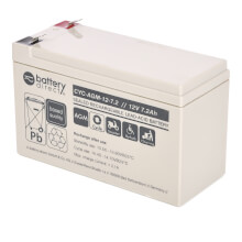 12V 7.2Ah Akku, Zyklentyp, AGM Bleiakku, battery-direct, 151x65x93 (lxbxh), Pol T2 Faston 250 (6,3mm)
