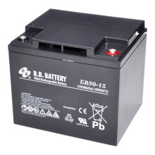 12V 50Ah Akku, AGM Bleiakku, B.B. Battery EB50-12, 197x165x171 (lxbxh), M6 Innengew.