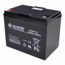 12V 80Ah Akku, AGM Bleiakku, B.B. Battery EB80-12, 260x168x209 (lxbxh), M6 Innengew.