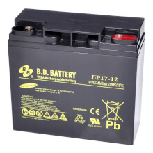 12V 17Ah Akku, AGM Bleiakku, B.B. Battery EP17-12, 181x76x166 (lxbxh), M5 Innengew.