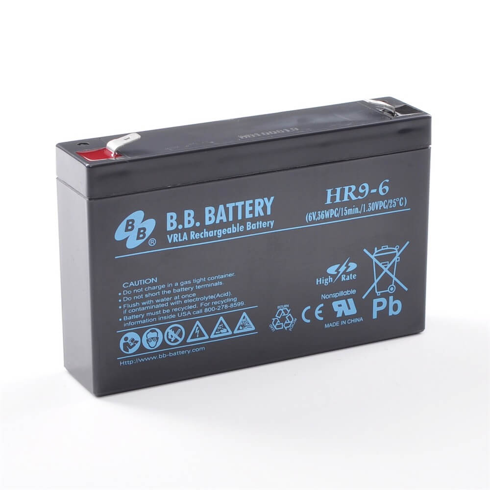 6V 9Ah Akku, AGM Bleiakku, B.B. Battery HR9-6, 151x34x94 (lxbxh