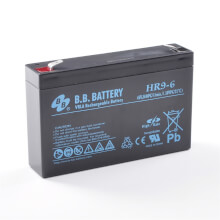 6V 9Ah Akku, AGM Bleiakku, B.B. Battery HR9-6, 151x34x94 (lxbxh), Pol T2 Faston 250 (6,3 mm)